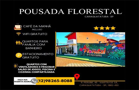 Pousada Florestal, localizada na cidade de Caraguatatuba litoral norte &#8211; SP